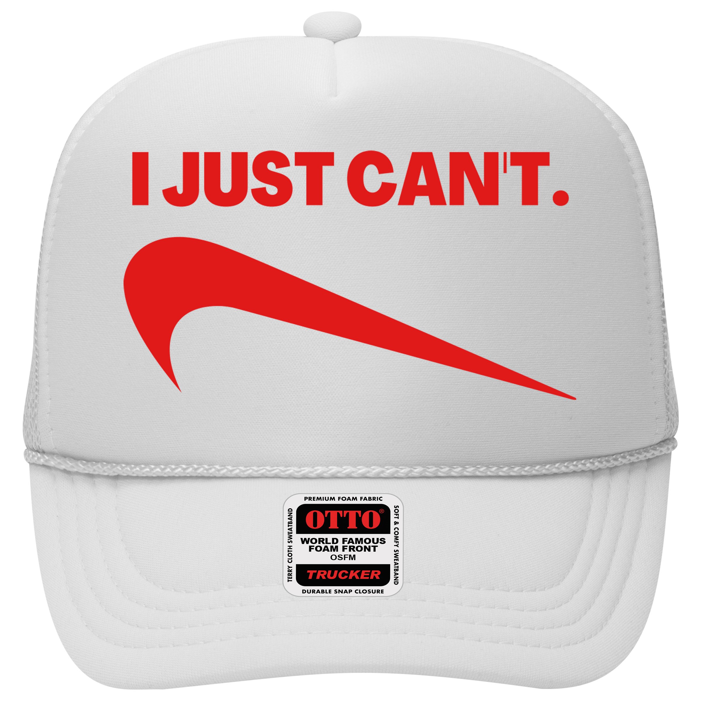 I Just Can't Funny Humor Spoof Parody Slogan Hat