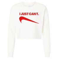 I Just Can't Funny Humor Spoof Parody Slogan Cropped Pullover Crew