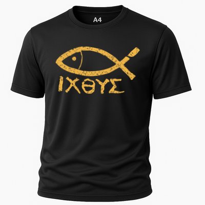 Ichthys Jesus Christ Son Of God Savior Ancient Fish Symbol Cooling Performance Crew T-Shirt