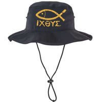Ichthys Jesus Christ Son Of God Savior Ancient Fish Symbol Bucket Hat