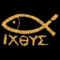 Ichthys Jesus Christ Son Of God Savior Ancient Fish Symbol Bucket Hat