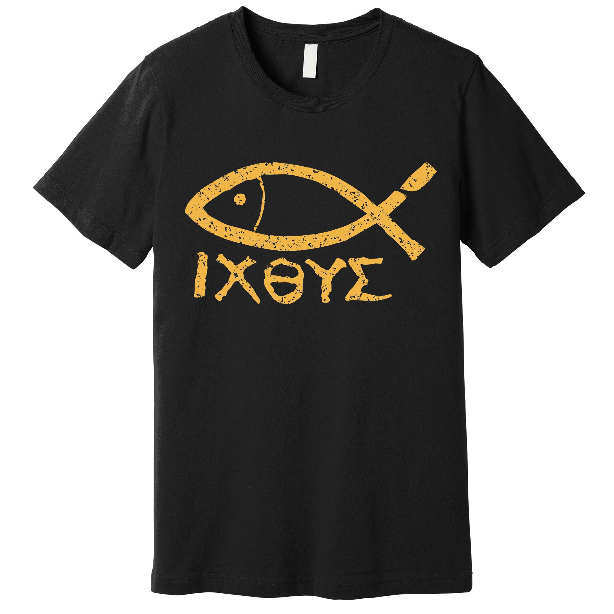 Ichthys Jesus Christ Son Of God Savior Ancient Fish Symbol Premium T-Shirt