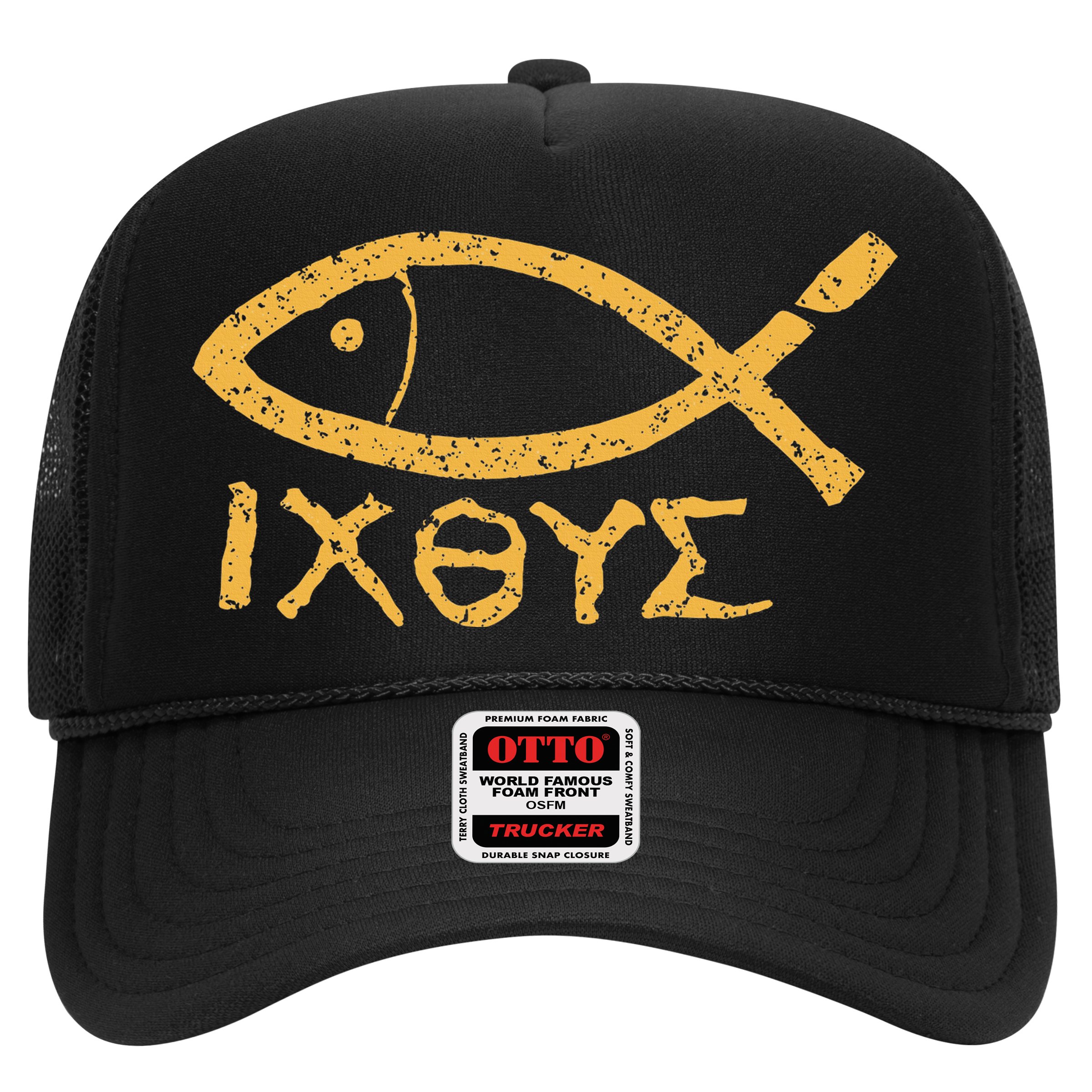 Ichthys Jesus Christ Son Of God Savior Ancient Fish Symbol Hat