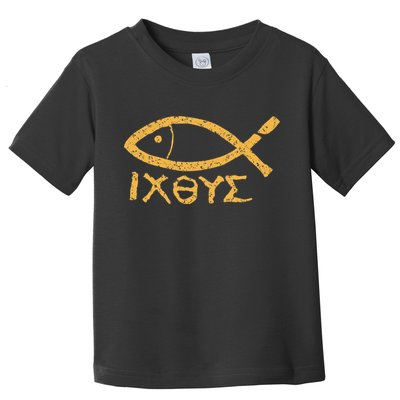 Ichthys Jesus Christ Son Of God Savior Ancient Fish Symbol Toddler T-Shirt