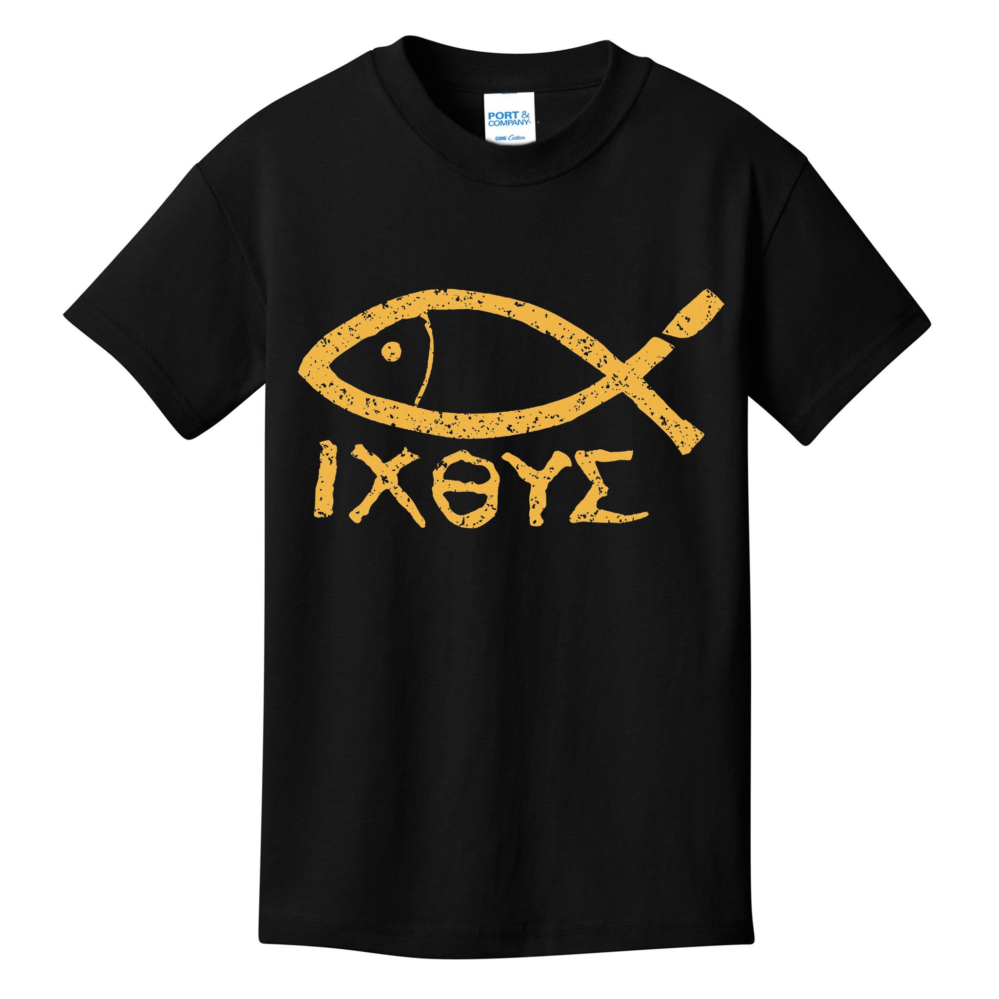 Ichthys Jesus Christ Son Of God Savior Ancient Fish Symbol Kids T-Shirt