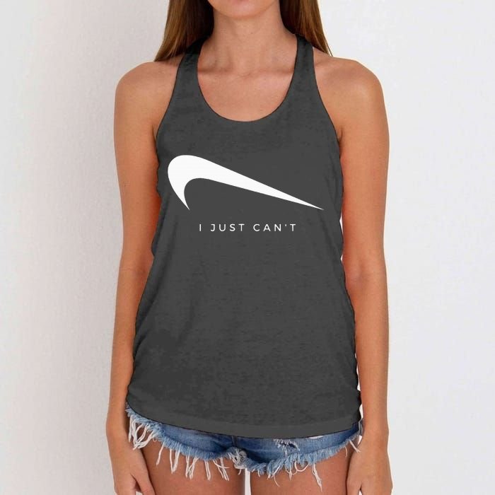 I Just CanT Funny Women's Knotted Racerback Tank