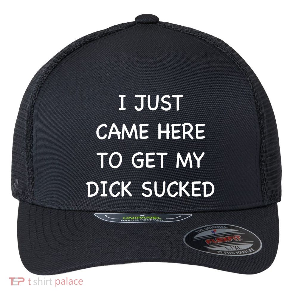 I Just Came Here To Get My Dick Sucked Adult Humor Offensive Gift Flexfit Unipanel Trucker Cap