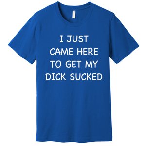 I Just Came Here To Get My Dick Sucked Adult Humor Offensive Gift Premium T-Shirt