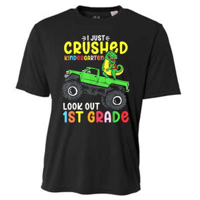 I Just Crushed Kindergarten Look Out First Grade Dinosaur Cooling Performance Crew T-Shirt