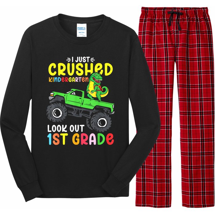 I Just Crushed Kindergarten Look Out First Grade Dinosaur Long Sleeve Pajama Set