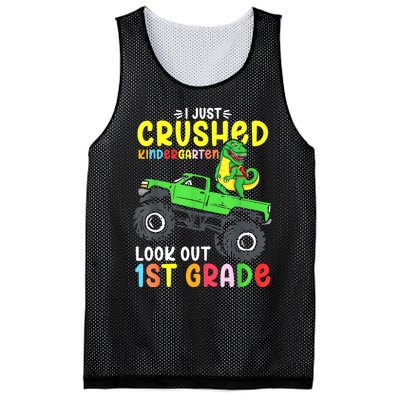 I Just Crushed Kindergarten Look Out First Grade Dinosaur Mesh Reversible Basketball Jersey Tank