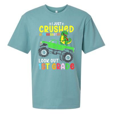 I Just Crushed Kindergarten Look Out First Grade Dinosaur Sueded Cloud Jersey T-Shirt