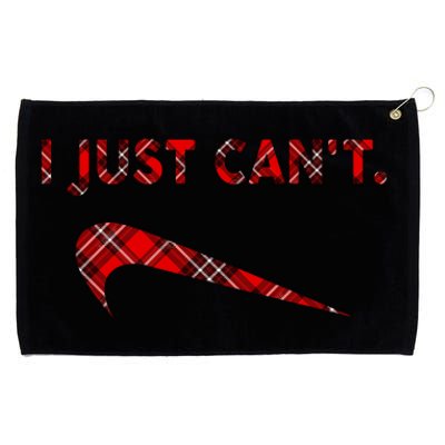 I Just Can't Funny Parody Buffalo Plaid Grommeted Golf Towel