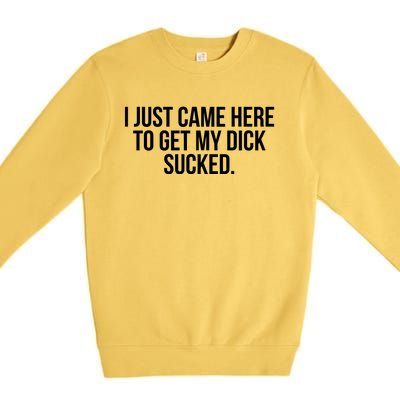 I Just Came Here To Get My Dick Sucked Offensive Funny Premium Crewneck Sweatshirt