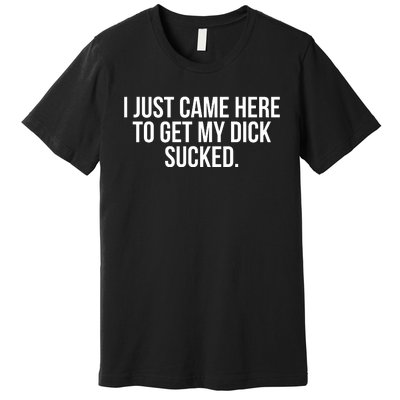 I Just Came Here To Get My Dick Sucked Offensive Funny Premium T-Shirt