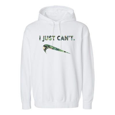 I Just Can't Funny Parody Floral Aloha Garment-Dyed Fleece Hoodie