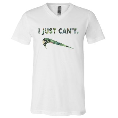 I Just Can't Funny Parody Floral Aloha V-Neck T-Shirt