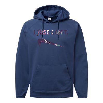 I Just Can't Funny Parody Floral Performance Fleece Hoodie