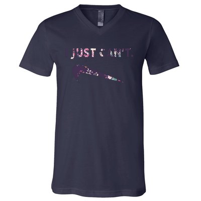 I Just Can't Funny Parody Floral V-Neck T-Shirt