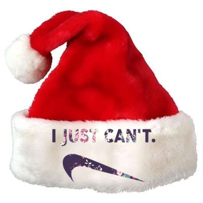 I Just Can't Funny Parody Floral Premium Christmas Santa Hat