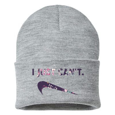 I Just Can't Funny Parody Floral Sustainable Knit Beanie