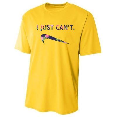 I Just Can't Funny Parody Floral Performance Sprint T-Shirt