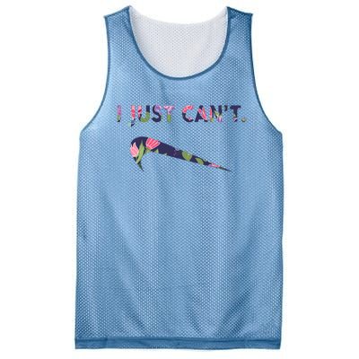 I Just Can't Funny Parody Floral Mesh Reversible Basketball Jersey Tank