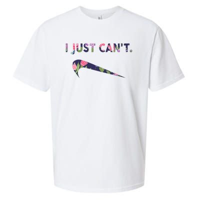 I Just Can't Funny Parody Floral Sueded Cloud Jersey T-Shirt