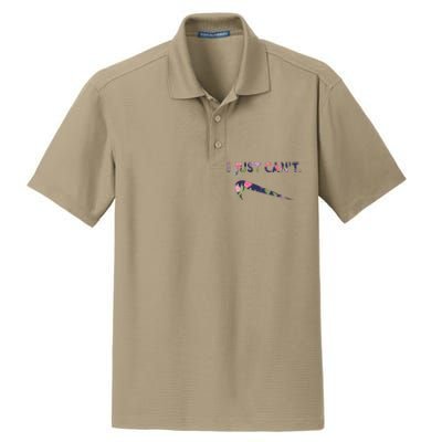 I Just Can't Funny Parody Floral Dry Zone Grid Polo