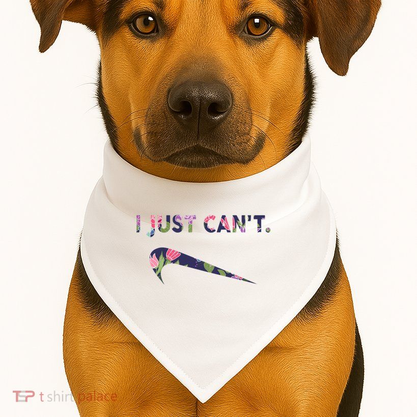 I Just Can't Funny Parody Floral USA-Made Doggie Bandana
