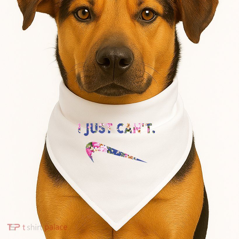 I Just Can't Funny Parody Floral USA-Made Doggie Bandana