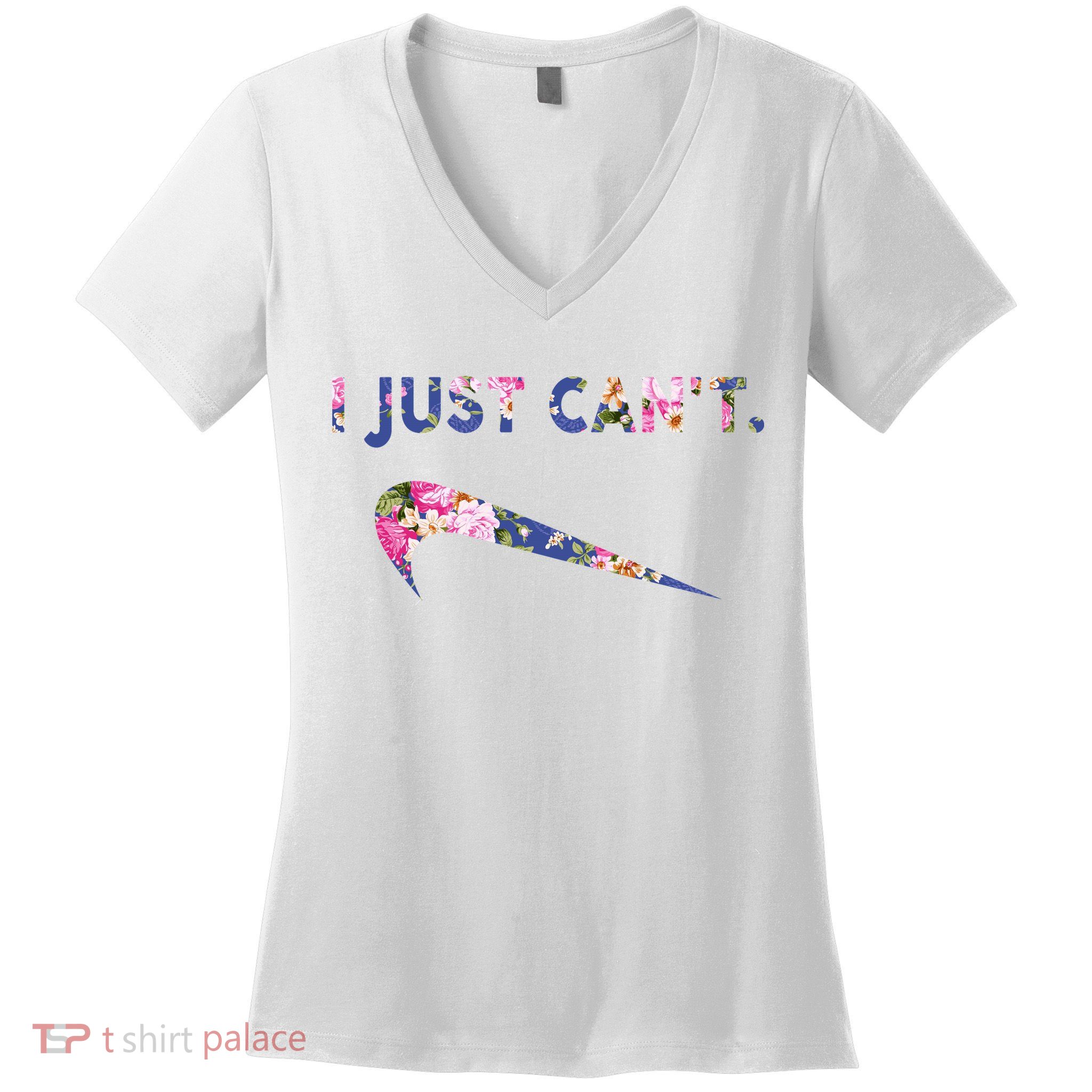 I Just Can't Funny Parody Floral Women's V-Neck T-Shirt