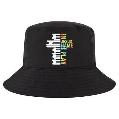 In Jesus Christian Name I Play Piano Music Vintage Cool Comfort Performance Bucket Hat