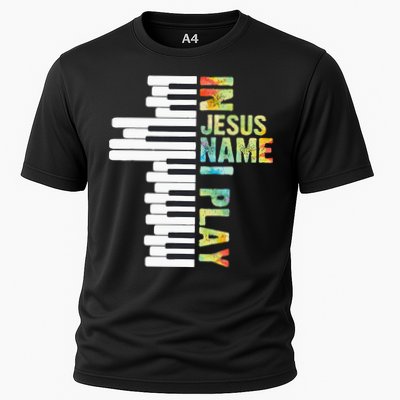 In Jesus Christian Name I Play Piano Music Vintage Cooling Performance Crew T-Shirt