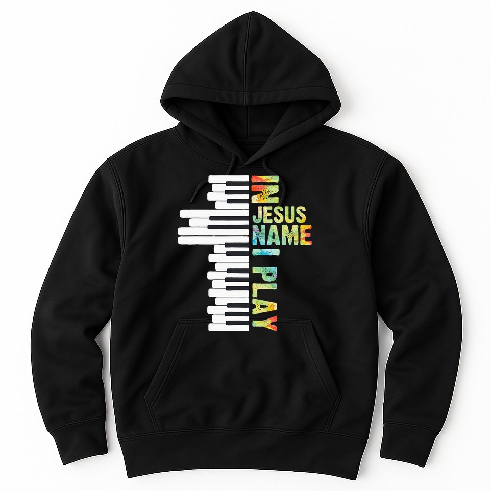 In Jesus Christian Name I Play Piano Music Vintage Hoodie