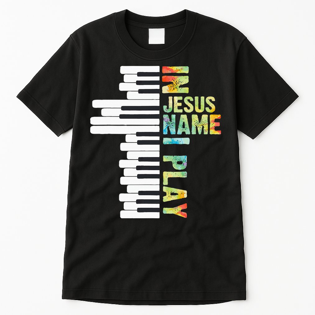 In Jesus Christian Name I Play Piano Music Vintage Tall T-Shirt