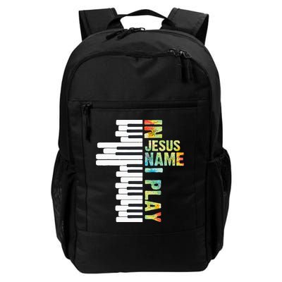 In Jesus Christian Name I Play Piano Music Vintage Backpack