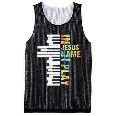 In Jesus Christian Name I Play Piano Music Vintage Mesh Reversible Basketball Jersey Tank