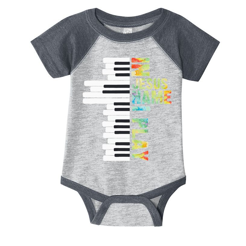 In Jesus Christian Name I Play Piano Music Vintage Infant Baby Jersey Bodysuit