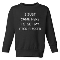 I Just Came Here To Get My Dick Sucked Adult Humor Offensive Toddler Sweatshirt