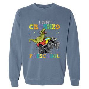 I Just Crushed PreSchool Dinosaur TRex Gaming Monster Truck Garment-Dyed Sweatshirt