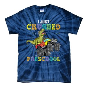 I Just Crushed PreSchool Dinosaur TRex Gaming Monster Truck Tie-Dye T-Shirt