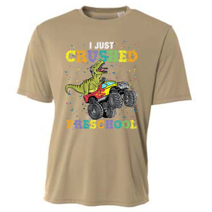 I Just Crushed PreSchool Dinosaur TRex Gaming Monster Truck Cooling Performance Crew T-Shirt