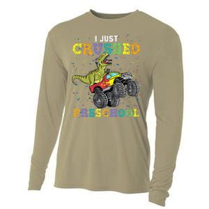 I Just Crushed PreSchool Dinosaur TRex Gaming Monster Truck Cooling Performance Long Sleeve Crew