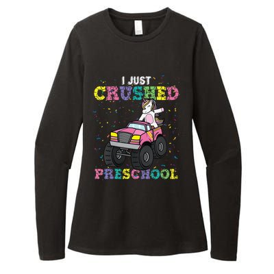 I Just Crushed PreSchool Unicorn Truck Graduation Womens CVC Long Sleeve Shirt