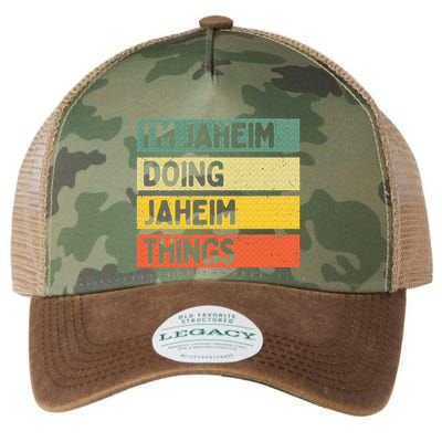 I'm Jaheim Doing Jaheim Things Funny Personalized Quote  Legacy Tie Dye Trucker Hat