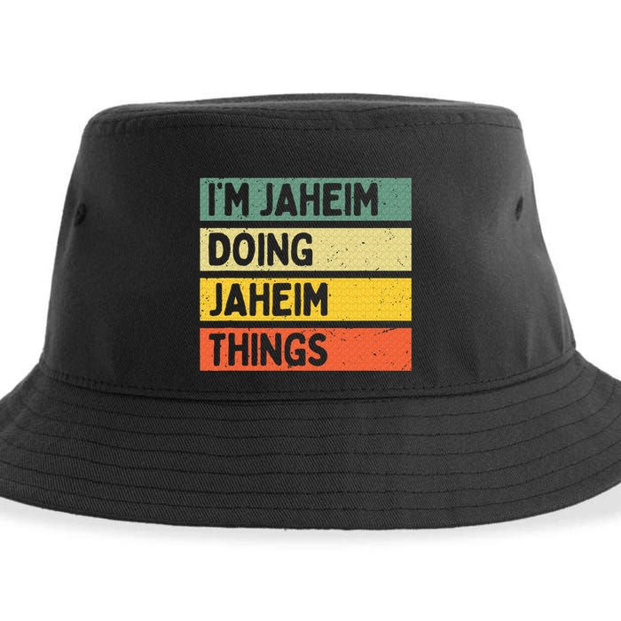 I'm Jaheim Doing Jaheim Things Funny Personalized Quote  Sustainable Bucket Hat