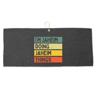 I'm Jaheim Doing Jaheim Things Funny Personalized Quote  Large Microfiber Waffle Golf Towel