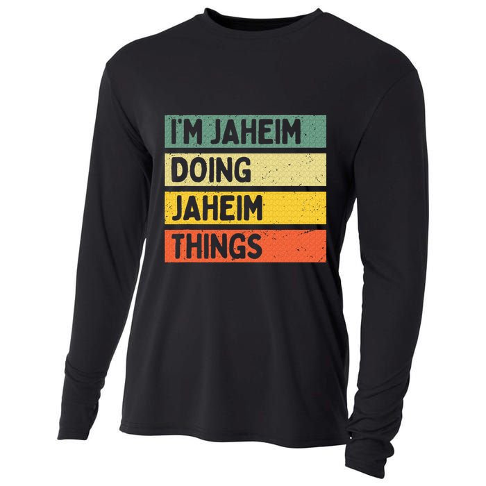 I'm Jaheim Doing Jaheim Things Funny Personalized Quote  Cooling Performance Long Sleeve Crew