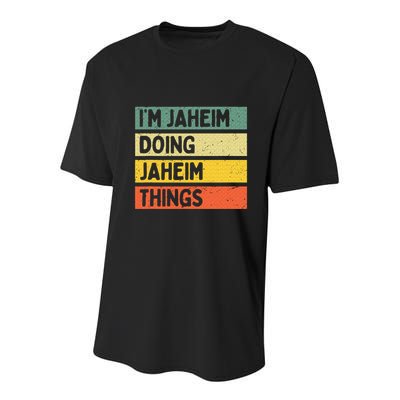 I'm Jaheim Doing Jaheim Things Funny Personalized Quote  Youth Performance Sprint T-Shirt